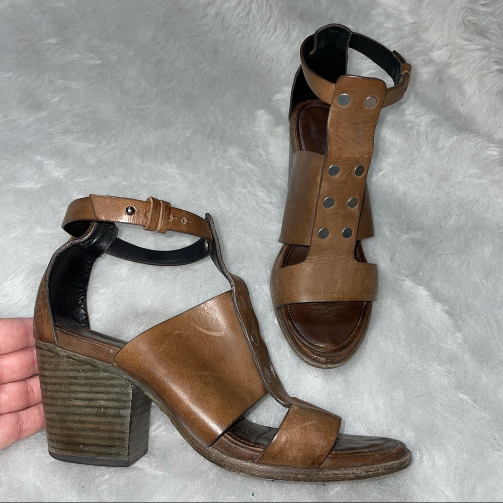 {Rag & Bone} Charlie Leather Studded Heeled Sandals